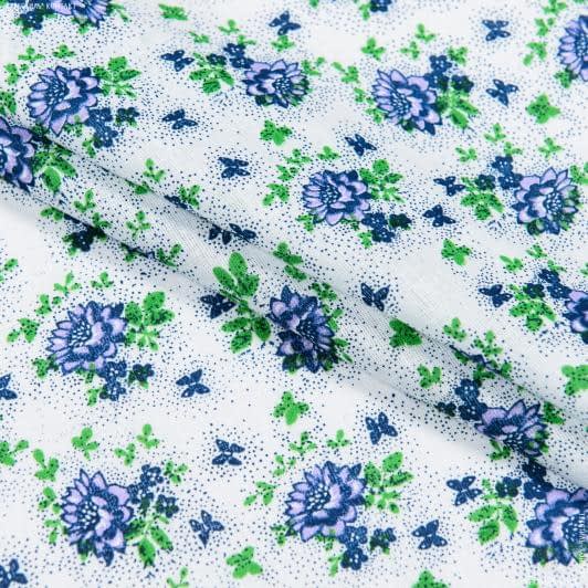 Тканини для сорочок і піжам - Ситець 67-ТКЧ квіти темно-фіолетовий