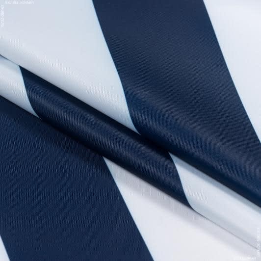 Ткани для сумок - Оксфорд-135 полоса бело-темно синяя