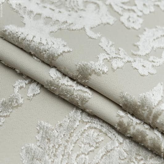 Ткани для декоративных подушек - Велюр жаккард Виченца цвет крем-брюле