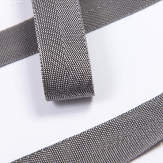 Тканини фурнітура і аксесуари для одягу - Тесьма / стропа ремінна ялинка 30 мм колір графіт