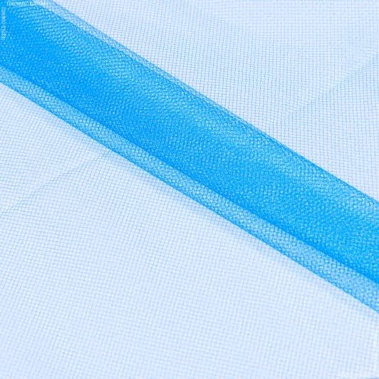 Тканини для суконь - Фатин блискучий темно-блакитний
