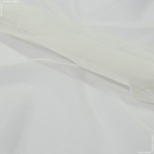 Тканини horeca - Тюль сітка Мікро нет колір крем з обважнювачем