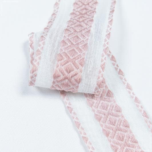 Тканини всі тканини - Тасьма батист Пунта на жакардовій основі св.рожева 50 мм (25м)