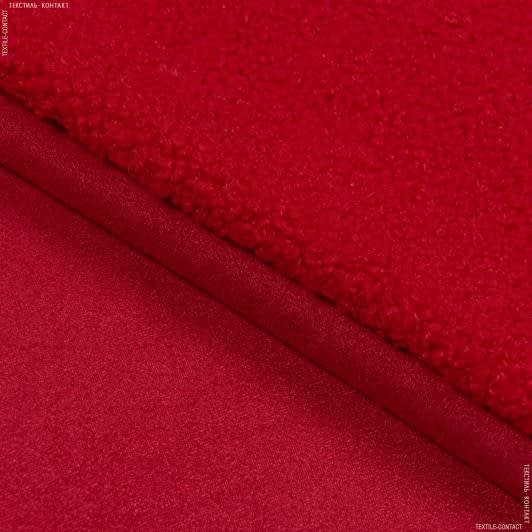 Ткани для курток - Дубленка каракуль красная