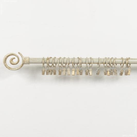 Тканини карнизи - Карниз-труба без кронштейна мет. ДЖАВІАНТ равлик на 1 смугу крем-золото 19мм / 200см