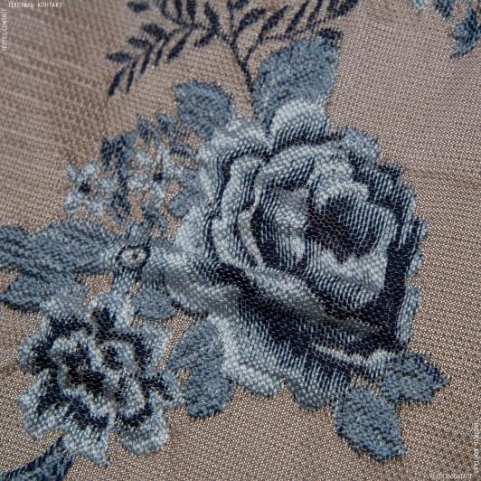 Ткани для штор - Декор Паула цветы голубой