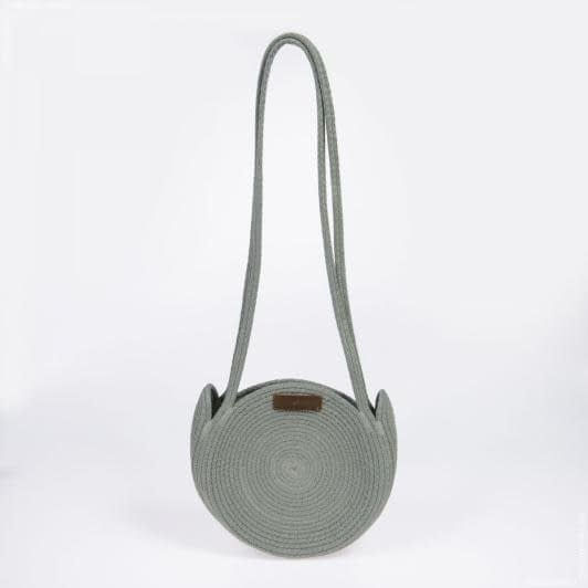 Ткани сумка шоппер - Сумка с шнура Knot Bag круглая  фисташка S