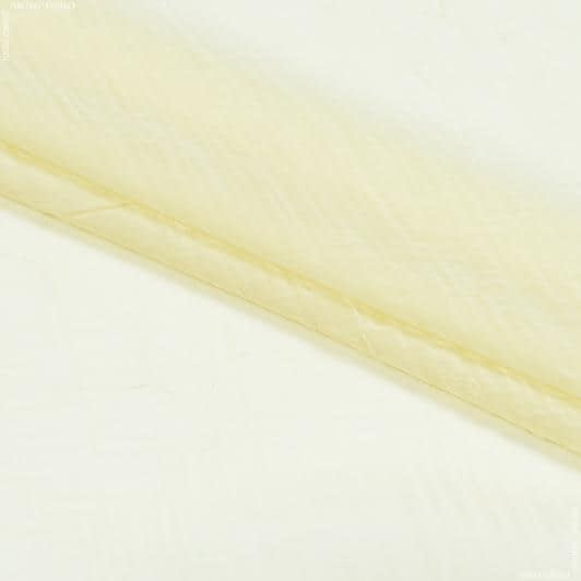 Ткани ненатуральные ткани - Тюль вуаль  с утяжелителем КРЕШ/ св. желтый