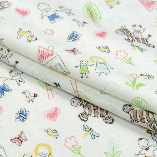 Ткани для детской одежды - Фланель детская белоземельная