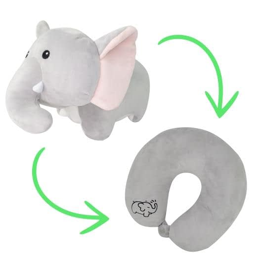 Ткани подушки - Подушка дорожная трансформер слоненок