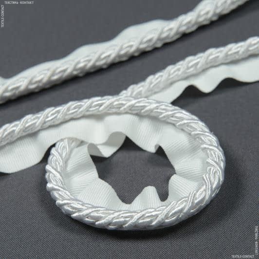 Тканини фурнітура для декора - Шнур окантувальний Корді / CORD колір білий 7 мм