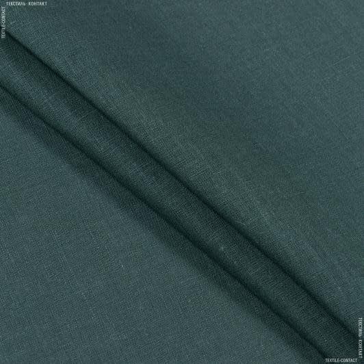 Ткани для платьев - Лен сорочечный умягченный темно-зеленый