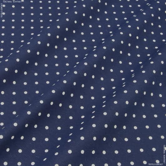 Ткани для квилтинга - Декоративная ткань Севилла горох т. синий