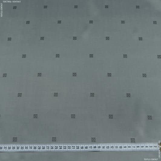Ткани подкладочная ткань - Подкладочный жаккард квадрат-вензель серый