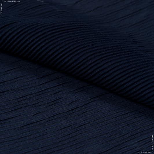 Ткани для платьев - Шифон плиссе темно-синий
