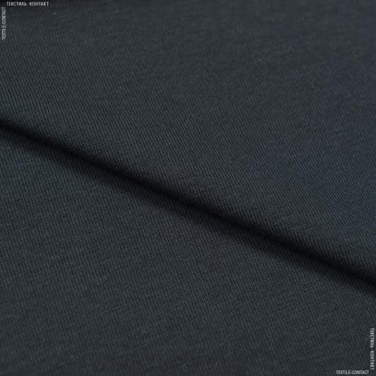 Тканини трикотаж - Кулір-стрейч темно-сірий
