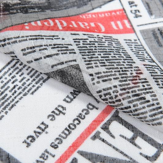 Тканини всі тканини - Тюль кісея Британські новини колір червоний, чорний