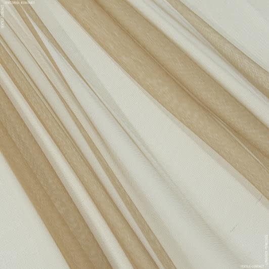 Тканини для рукоділля - Тюль сітка  міні Грек  карамель