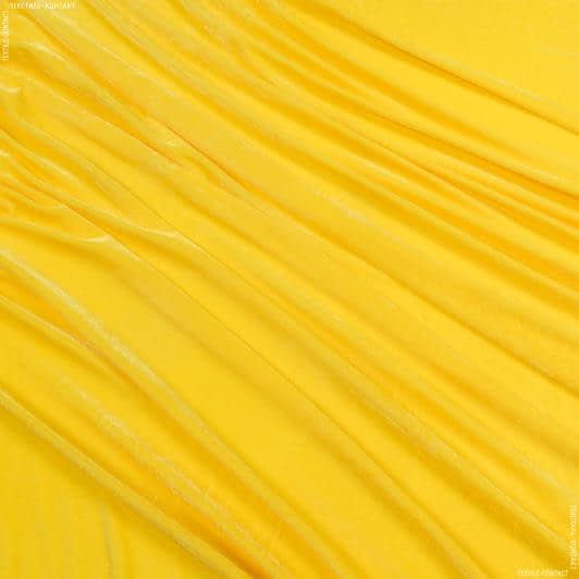 Ткани для платьев - Велюр стрейч желтый
