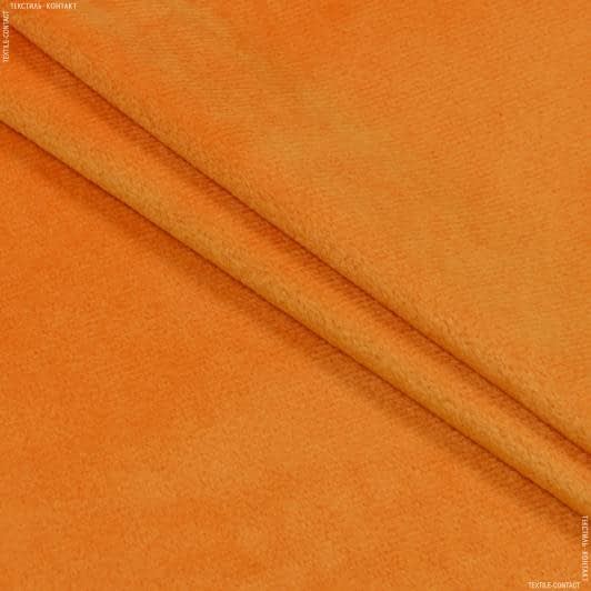 Ткани плюш - Плюш (вельбо) лайт темно-оранжевый