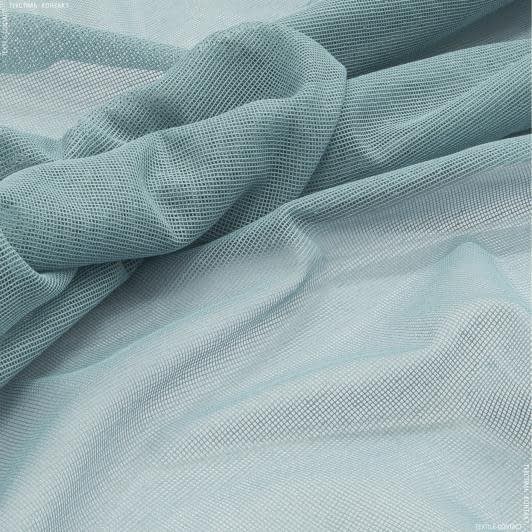 Ткани все ткани - Тюль сетка Крафт цвет голубая ель с утяжелителем