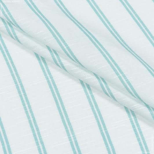 Тканини для блузок - Батист віскозний Захара подвійні м'ятні смужки на білому
