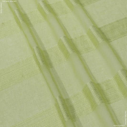 Тканини гардинні тканини - Тюль кисея Раміра смуга  колір липа