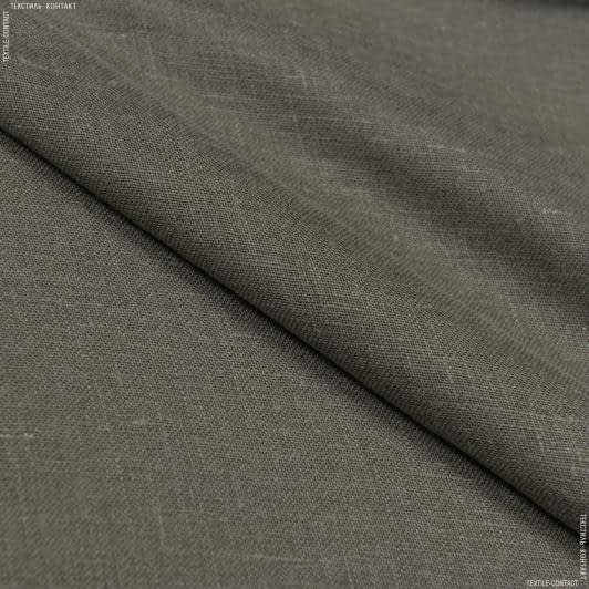 Тканини для блузок - Льон сорочковий темно-оливковий