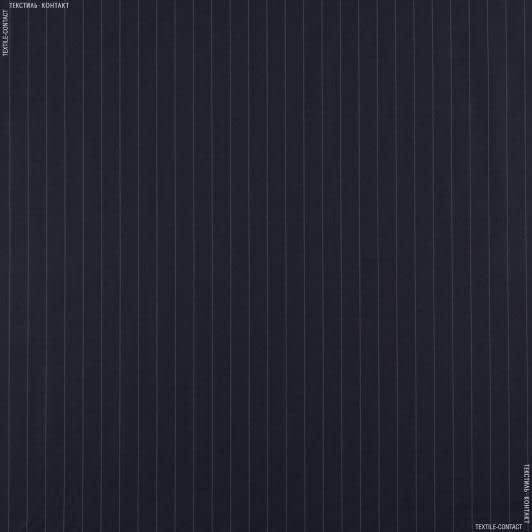 Тканини дублірин, флізелін - Костюмна Ягуар темно-синя у бузкову смужку