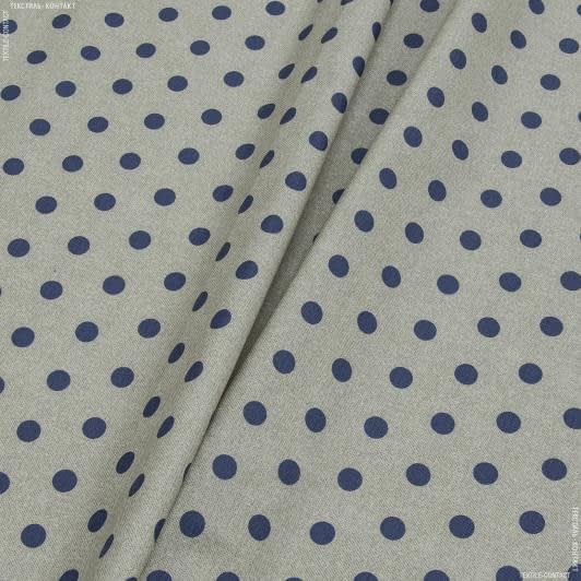 Ткани для слюнявчиков - Ткань с акриловой пропиткой Горошек синий