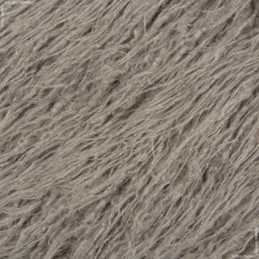 Ткани бифлекс - Мех искусственный лама светло-серый