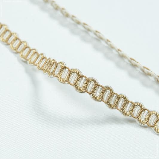 Ткани фурнитура для декора - Тесьма окантовочная Зара цвет крем, старое золото 10 мм
