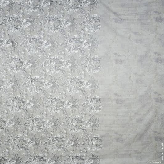 Ткани для портьер - Декоративный  купон  эму/ emy серый, серебро