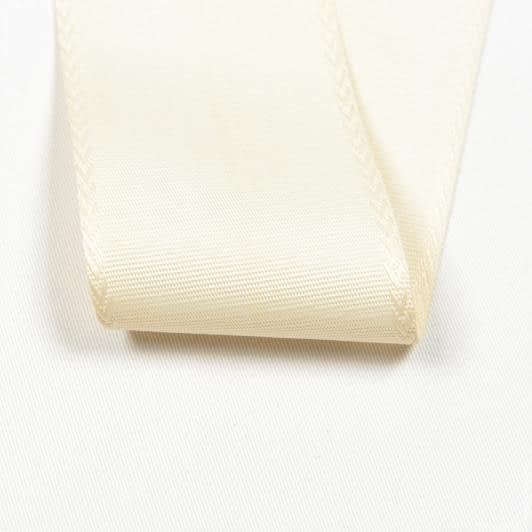 Ткани фурнитура и аксессуары для одежды - Репсовая лента Елочка Глед  цвет сливочный 64 мм