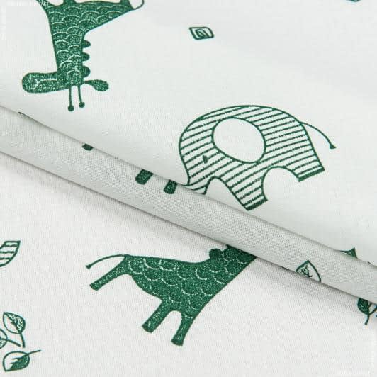 Ткани для одежды - Ситец 67-ткч детский жираф зеленый