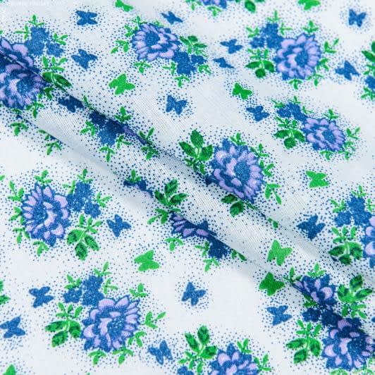 Ткани для сорочек и пижам - Ситец 67-ТКЧ цветы светло-фиолетовый
