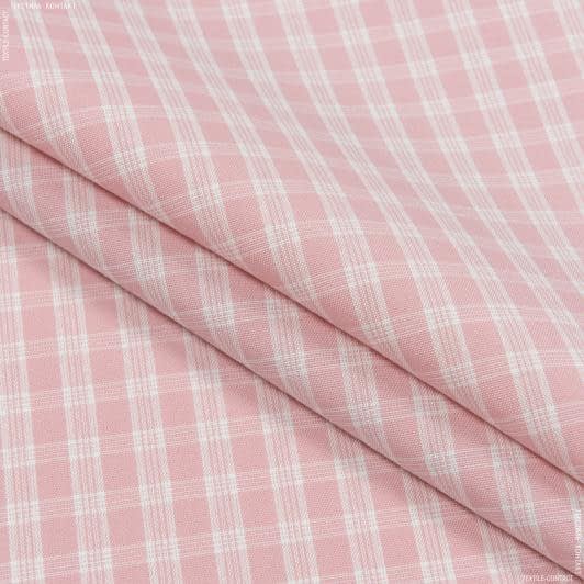 Ткани портьерные ткани - Декоративная ткань Рустикана / RUSTICANA клеточка розовая