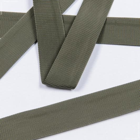Тканини фурнітура для декора - Тасьма / стропа ремінна стандарт 40 мм колір хакі