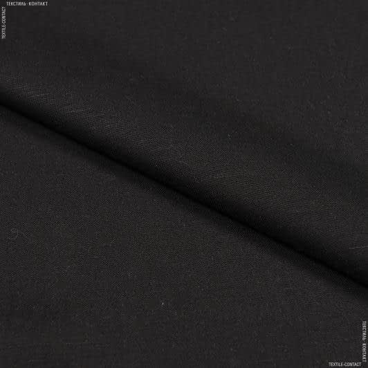Ткани для юбок - Костюмный полулен черный