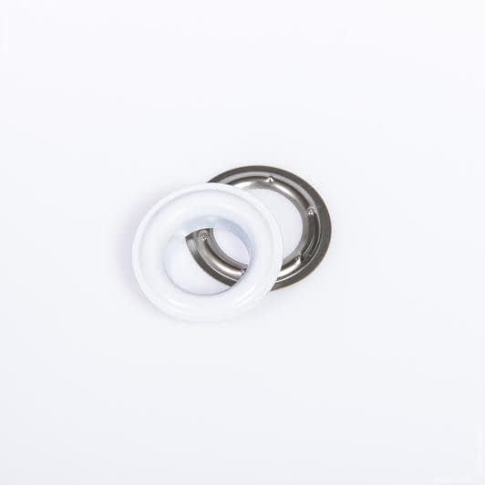 Тканини фурнітура для іграшок - Люверс металевий d-20мм білий