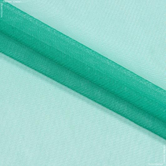 Тканини гардинні тканини - Тюль сітка  міні Грек   нефритово-зелений