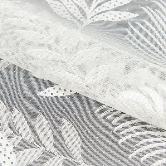Ткани гардинные ткани - Гардинное полотно /гипюр Пальмовые листья шампань