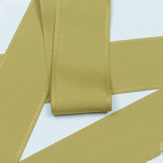 Тканини фурнітура і аксесуари для одягу - Репсова стрічка Ялинка Глед колір гірчиця 67 мм