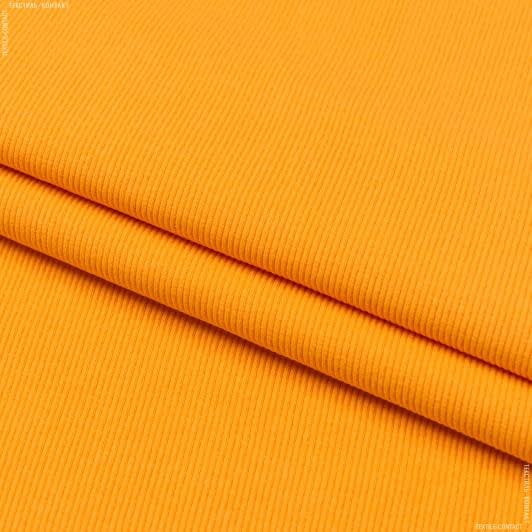 Ткани для футболок - Рибана к футеру  65см*2 желтая