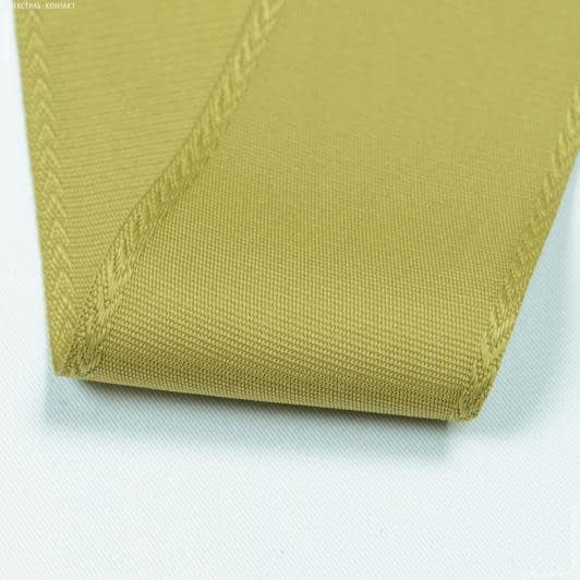 Ткани для декора - Репсовая лента Елочка Глед  цвет гороховый 70 мм