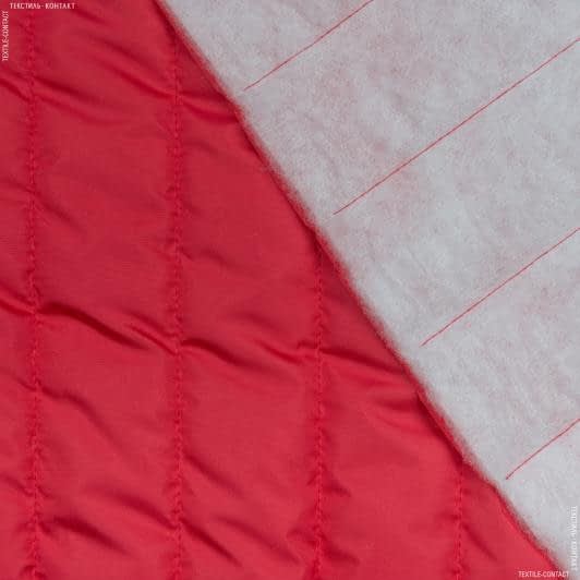 Тканини ненатуральні тканини - Плащова Фортуна стьогана з синтепоном 100г/м смуга червона
