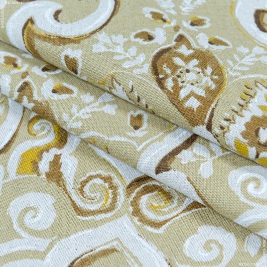 Тканини портьєрні тканини - Декоративна тканина Скотленд колір оливка