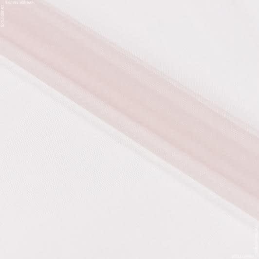 Тканини сітка - Декоративна Сітка жорстка / фатин сіра з рожевим відтінком