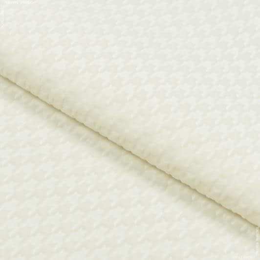 Ткани для декоративных подушек - Велюр Гласгов гусиные лапки цвет крем СТОК