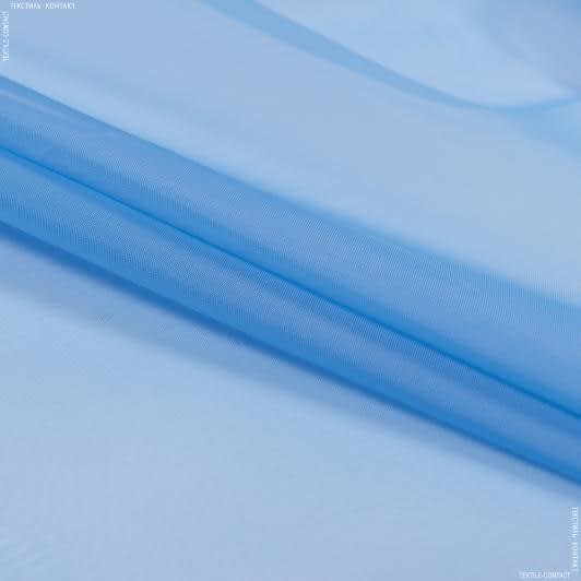 Тканини ненатуральні тканини - Тюль вуаль т.блакитний